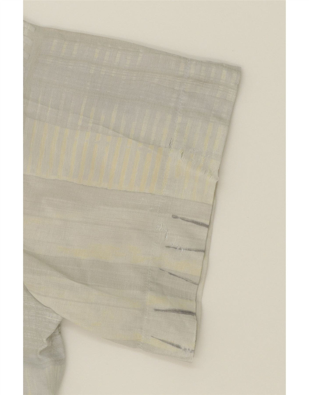 JUPITER Mens Short Sleeve Shirt Size 17 1/2 XL Off White Patchwork Viscose Vintage Jupiter and Second-Hand Jupiter from Messina Hembry 