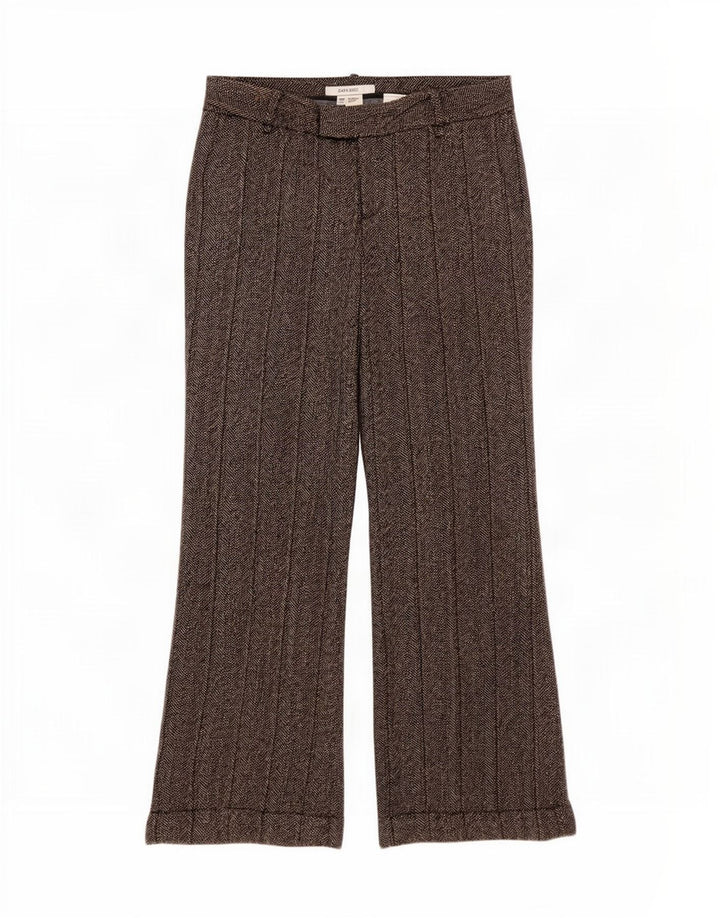 Женские повседневные брюки Zara Bootcut EU 40 Medium W30 L30 Серые с рисунком «елочка»