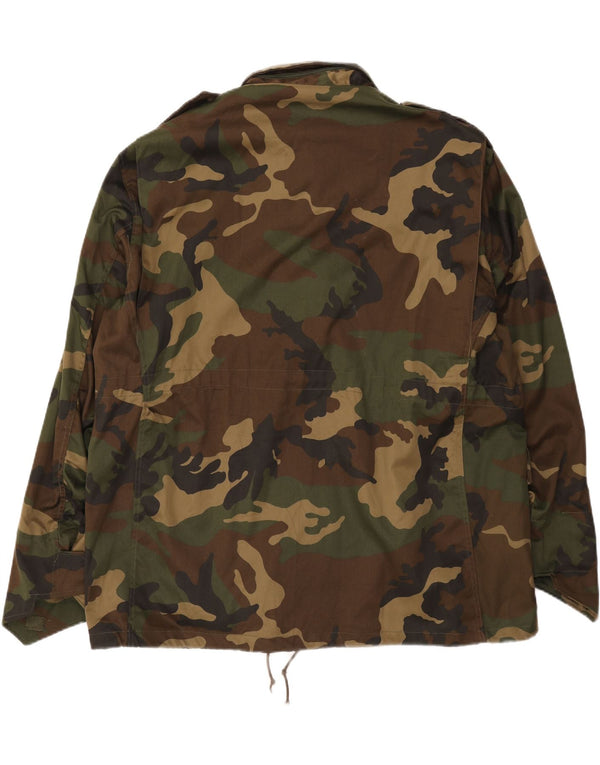 VINTAGE Mens Military Jacket IT 52 XL Khaki Camouflage