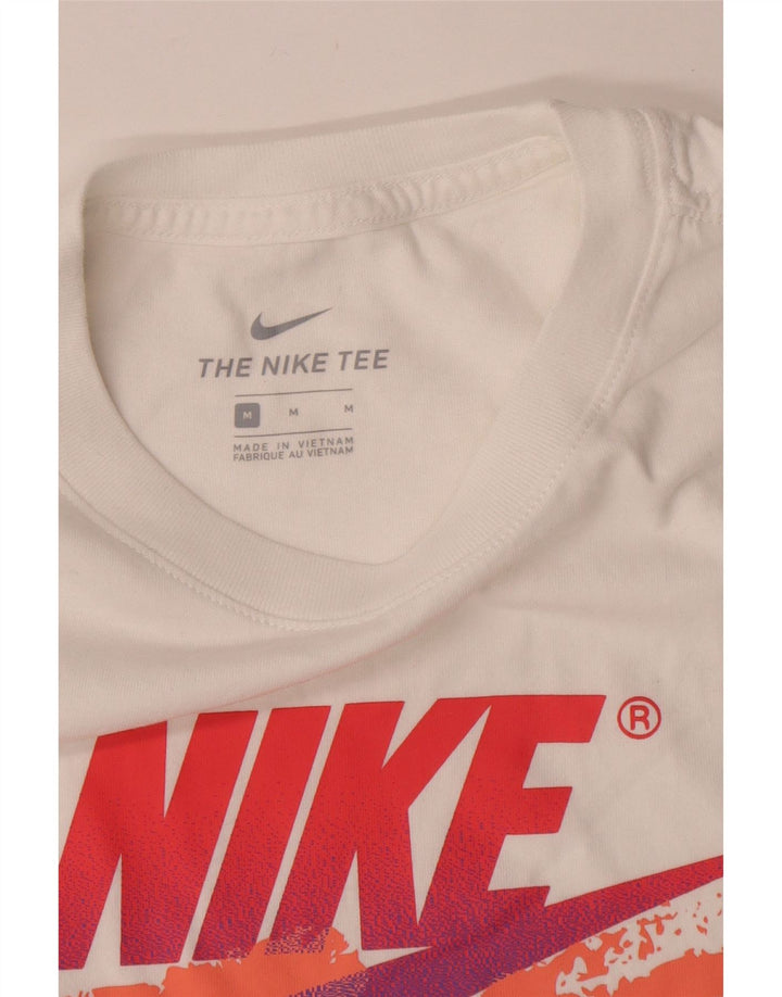Мужская футболка с рисунком Nike, средний размер, белый хлопок