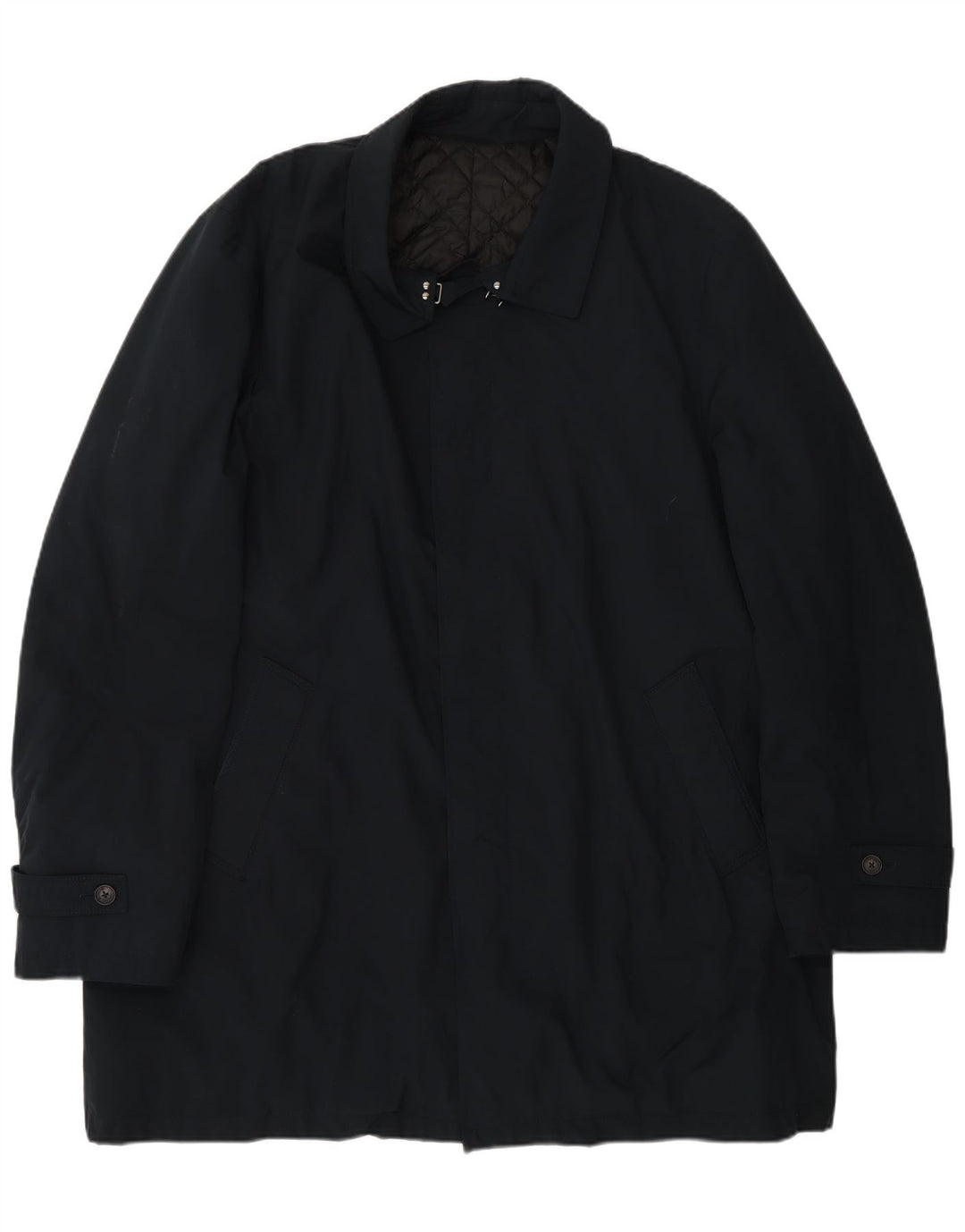 Borsalino Мужской плащ IT 56 3XL Темно-синий Полиэстер Классический