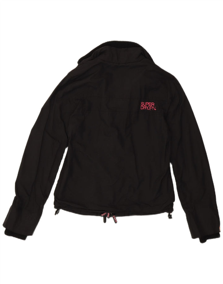 Женская дождевик Superdry UK 10, маленький черный нейлон