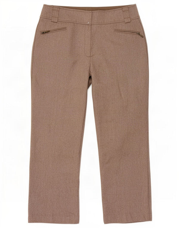 Женские повседневные зауженные брюки Zara Autograph UK 18 XL W36 L26 коричневые