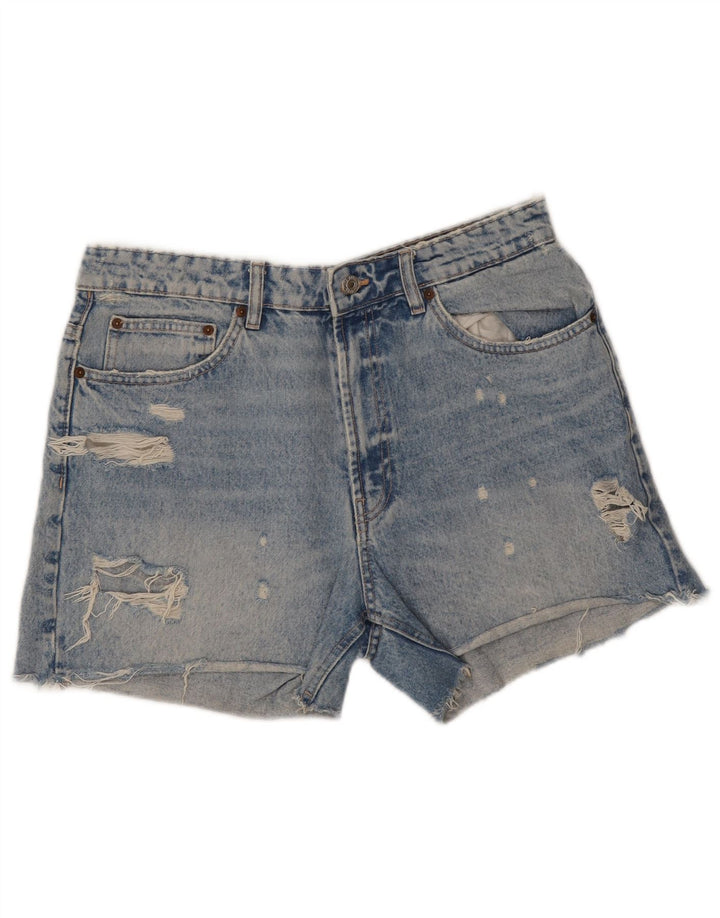 Женские джинсовые шорты Zara EU 42, большие, W32, синие, хлопок