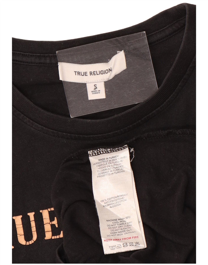 Мужская футболка с рисунком True Religion, маленький черный хлопковый топ