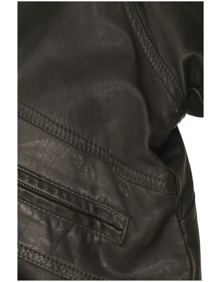 Винтажная мужская кожаная куртка UK 42 XL, черная