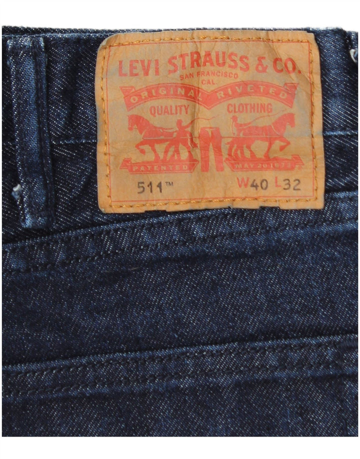 Мужские джинсы Levi's Slim 511 W40 L32, темно-синие, хлопковые классические