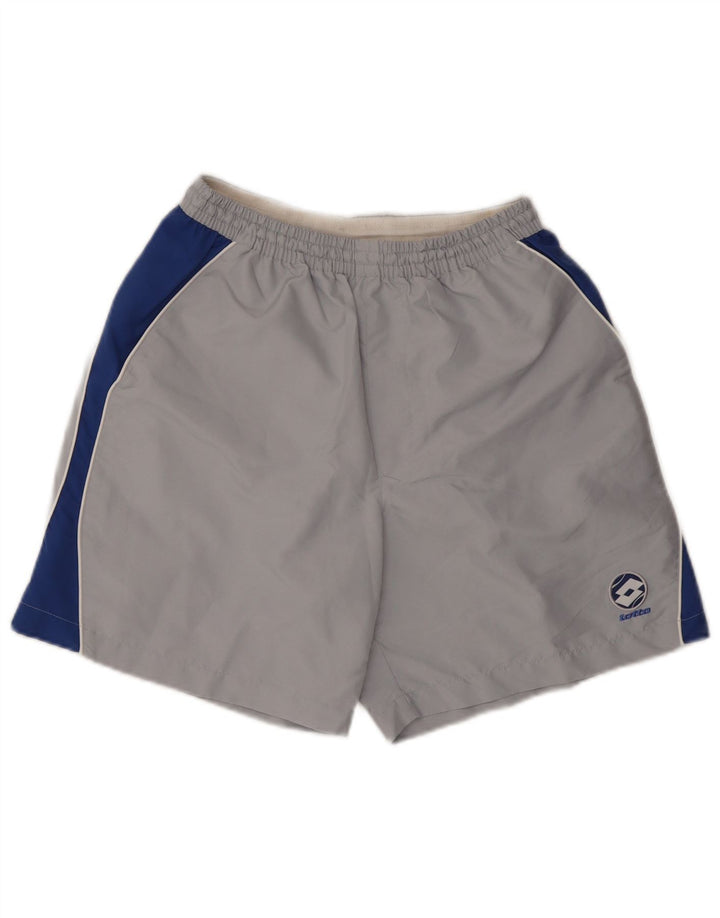 Мужские спортивные шорты Lotto UK 40/42, большие серые, полиэстер с цветными блоками