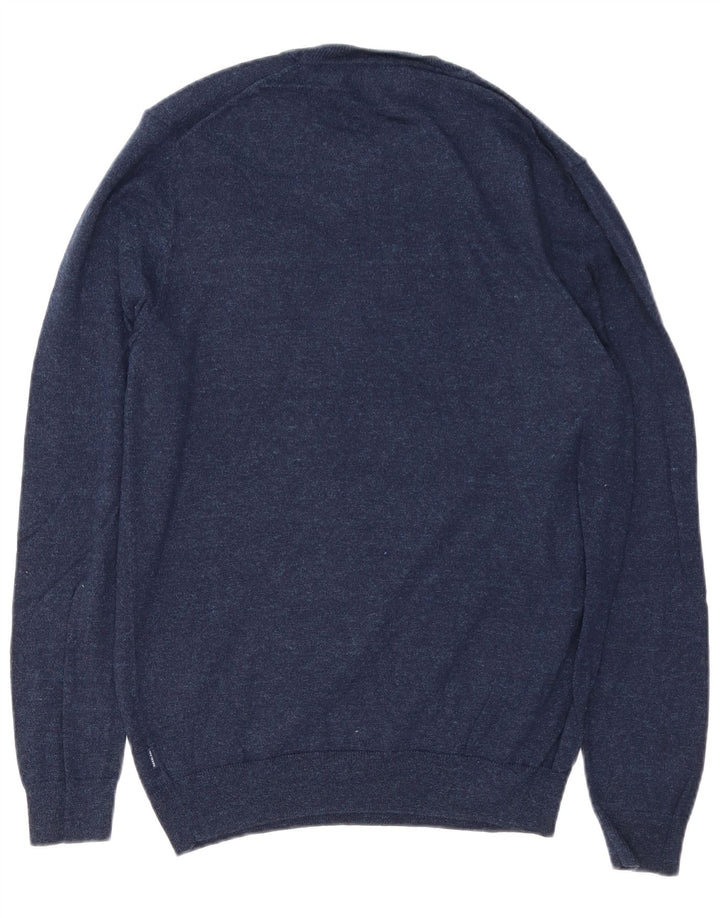 SUPERDRY Мужской джемпер с круглым вырезом, средний темно-синий хлопковый джемпер в крапинку