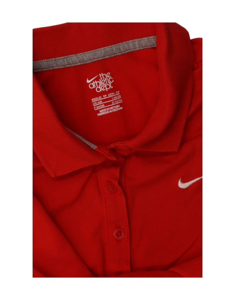 NIKE Womens Polo Shirt UK 4/6 XS Red Vintage Nike and Second-Hand Nike from Messina Hembry 