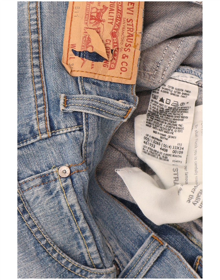 Мужские джинсы Levi's Slim 511 W33 L34 синие, хлопок