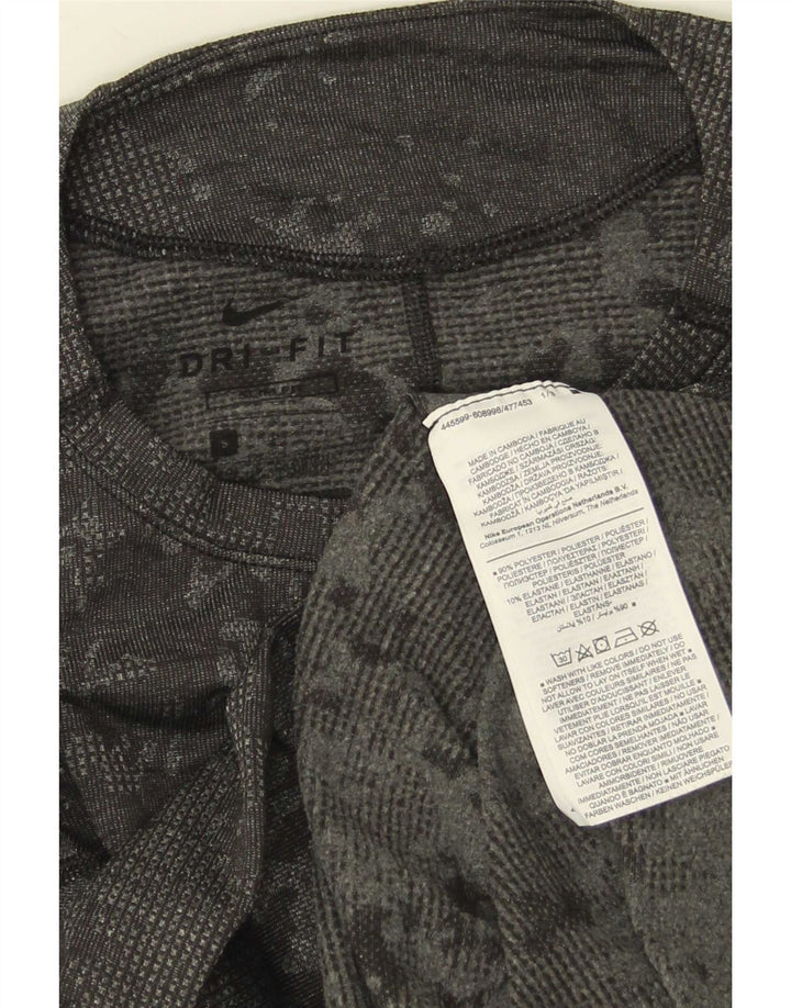 Мужские кроссовки Nike Dri Fit Slim Fit с длинными рукавами, маленький серый камуфляжный полиэстер