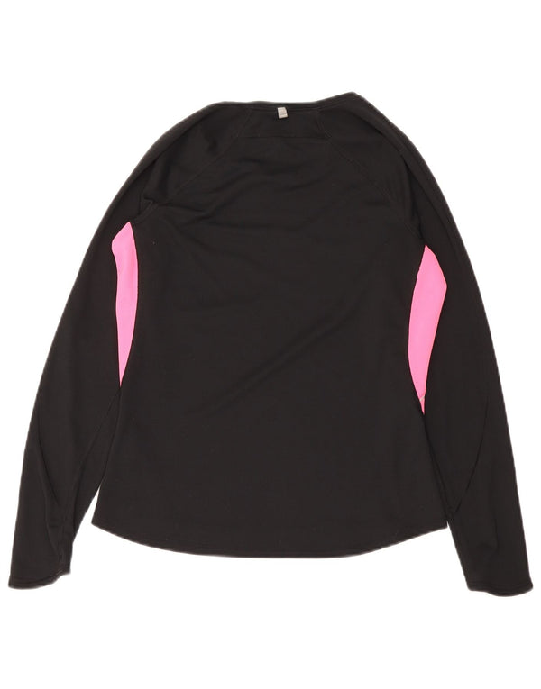 Женский топ Nike Dri Fit с длинным рукавом UK 12/14, средний черный, цветной блок