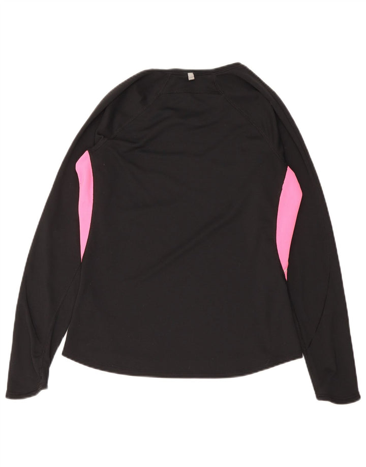 Женский топ Nike Dri Fit с длинным рукавом UK 12/14, средний черный, цветной блок