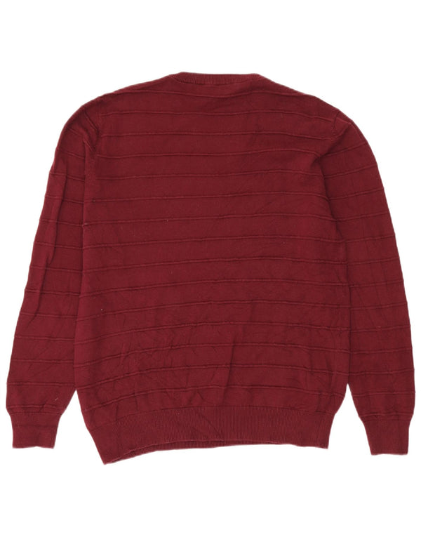 CREW CLOTHING Mens Crew Neck Jumper Sweater Large Burgundy Cotton