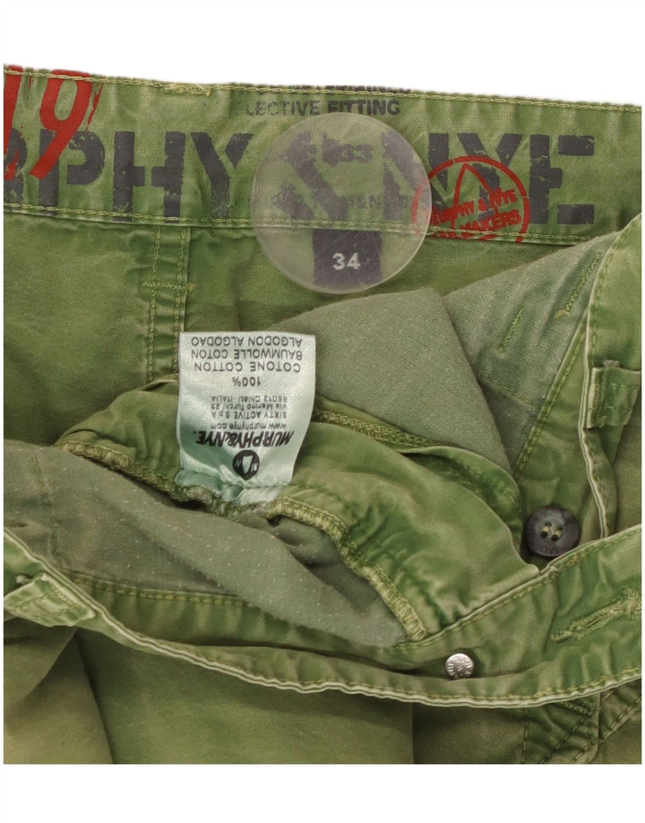 Мужские шорты чинос Murphy & Nye W34, большие зеленые, хлопок