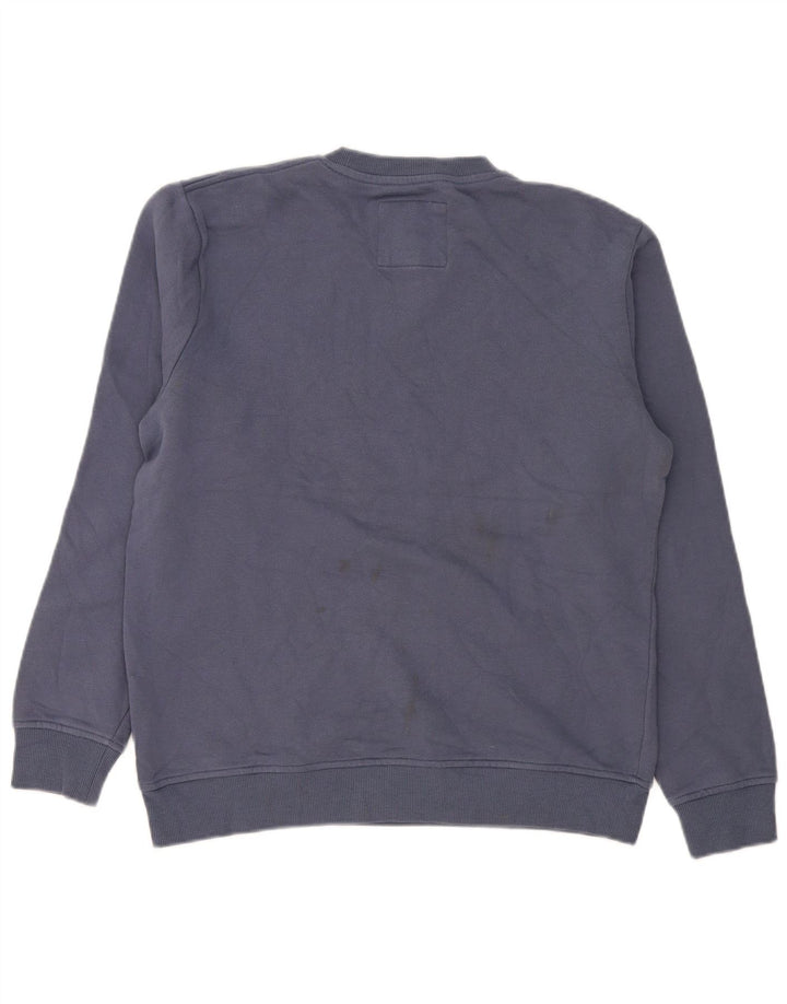 Crew Clothing Мужской свитер-джемпер из хлопка среднего синего цвета