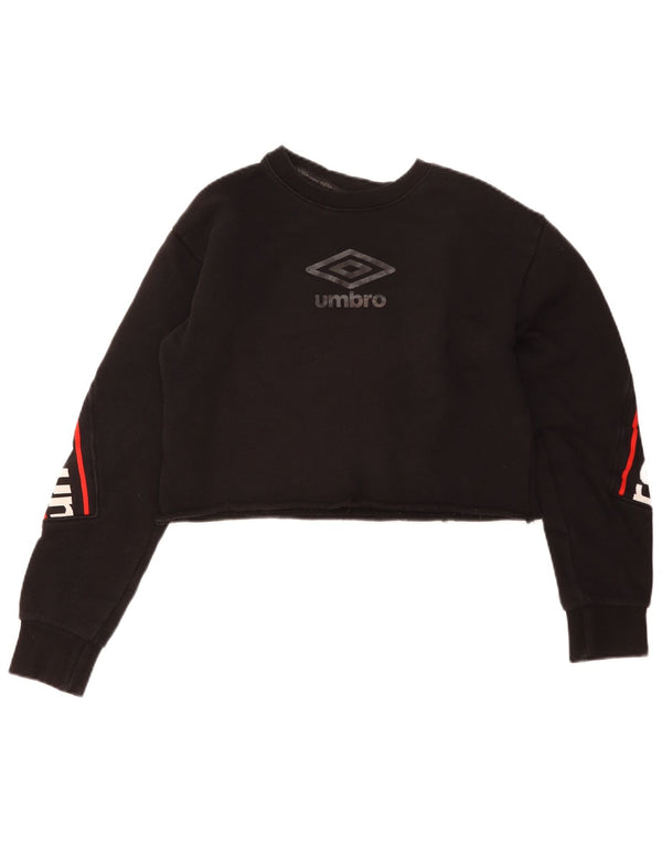 Женский укороченный свитшот с рисунком Umbro UK 14, средний черный