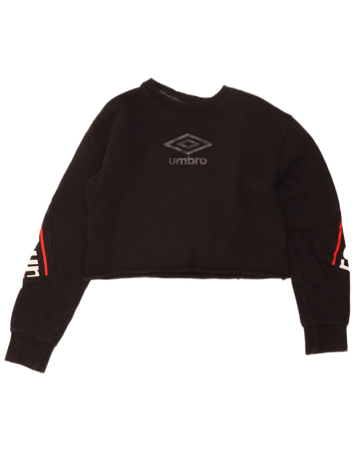 Женский укороченный свитшот с рисунком Umbro UK 14, средний черный