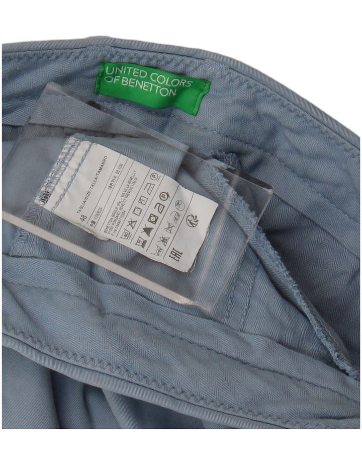 Мужские прямые брюки-чиносы Benetton IT 48 Medium W30 L32 Синие, хлопок