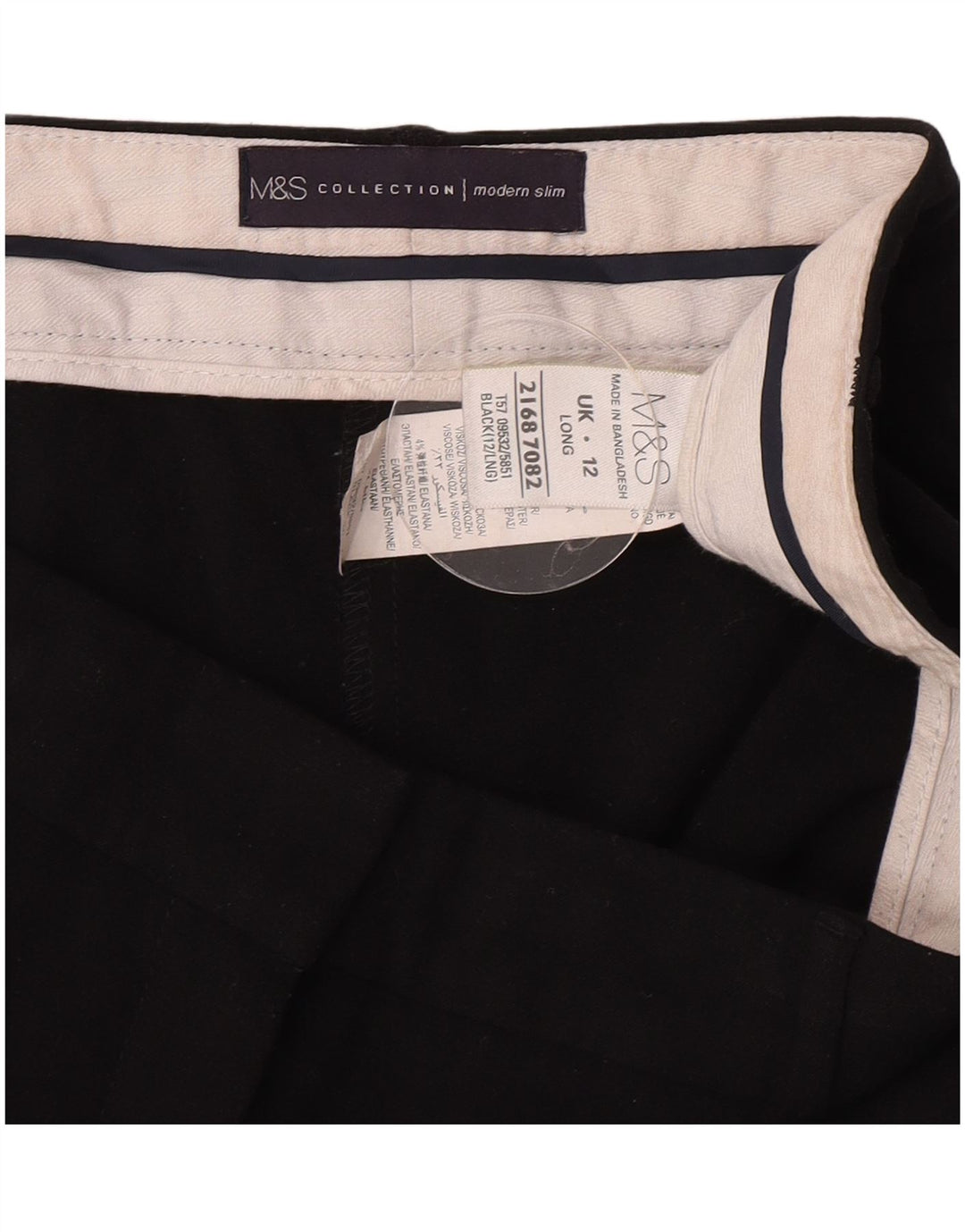 Женские брюки современного узкого костюма Marks & Spencer UK 12, средние W30 L31, черные