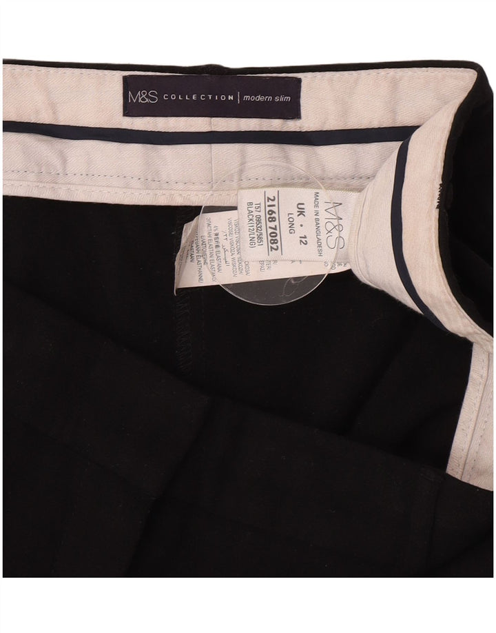 Женские брюки современного узкого костюма Marks & Spencer UK 12, средние W30 L31, черные