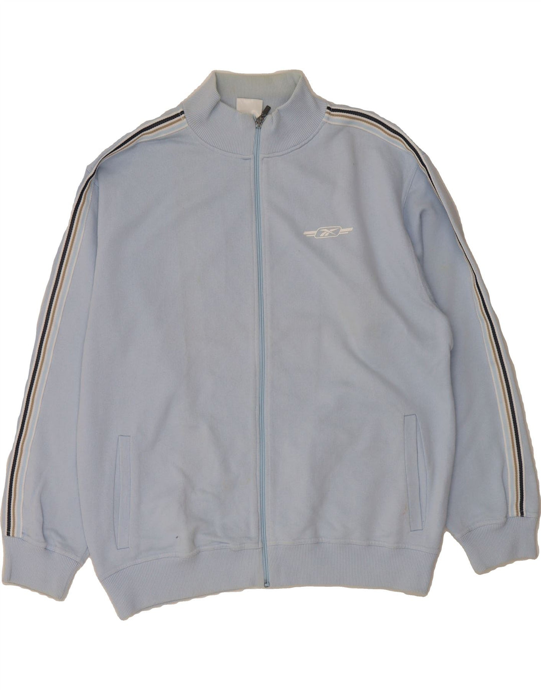 REEBOK Mens Tracksuit Top Jacket Medium Blue Cotton Vintage Reebok and Second-Hand Reebok from Messina Hembry 