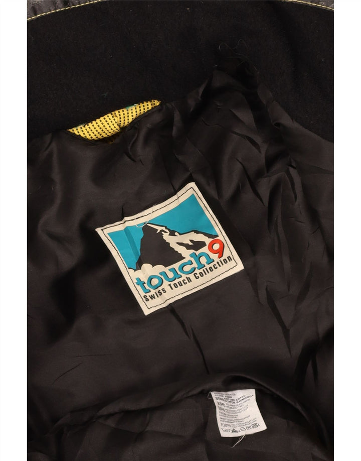 ВИНТАЖНАЯ женская ветровка UK 14, средний желтый цвет, хлопок с цветными блоками