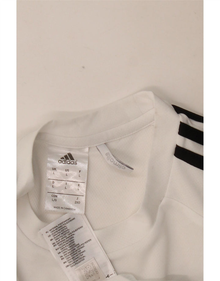 Мужская футболка ADIDAS Climalite, большой белый полиэстер с цветными блоками