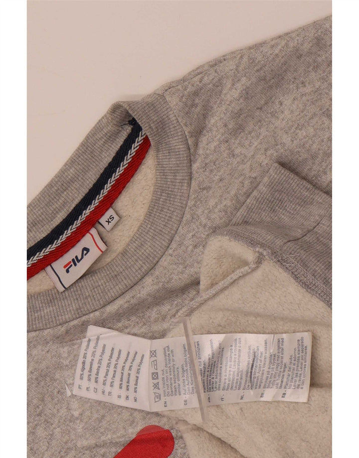 Мужской свитшот с рисунком Fila XS, серый хлопок с крапинками