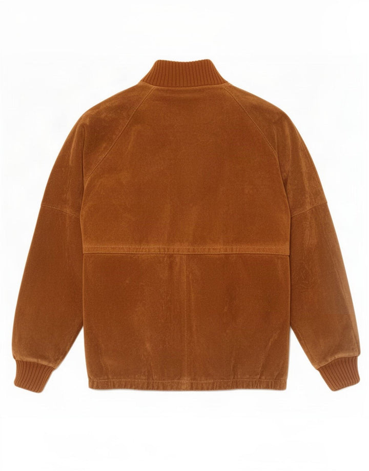 Винтажная мужская замшевая куртка из шерпы IT 54 2XL Коричневая