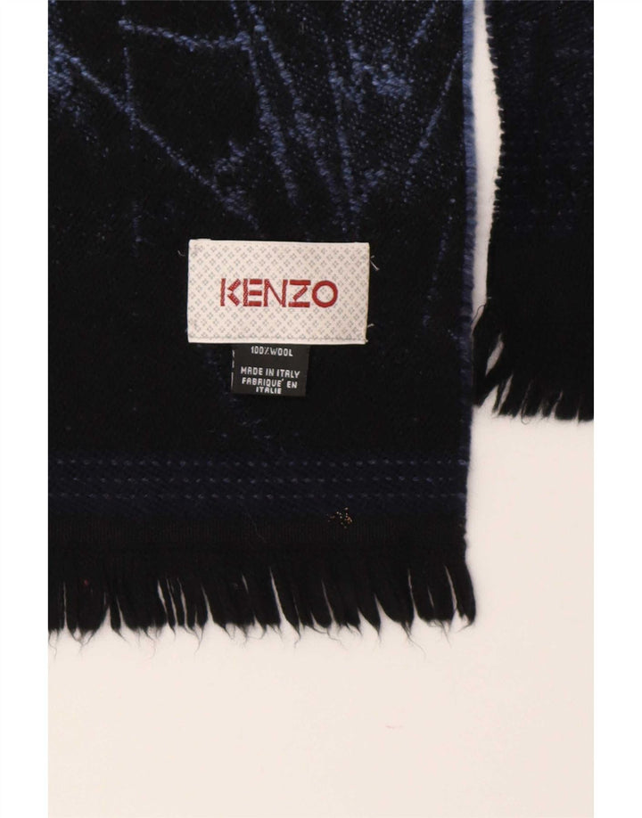 Женский прямоугольный шарф Kenzo с абстрактным узором, один размер, темно-синий, шерстяной
