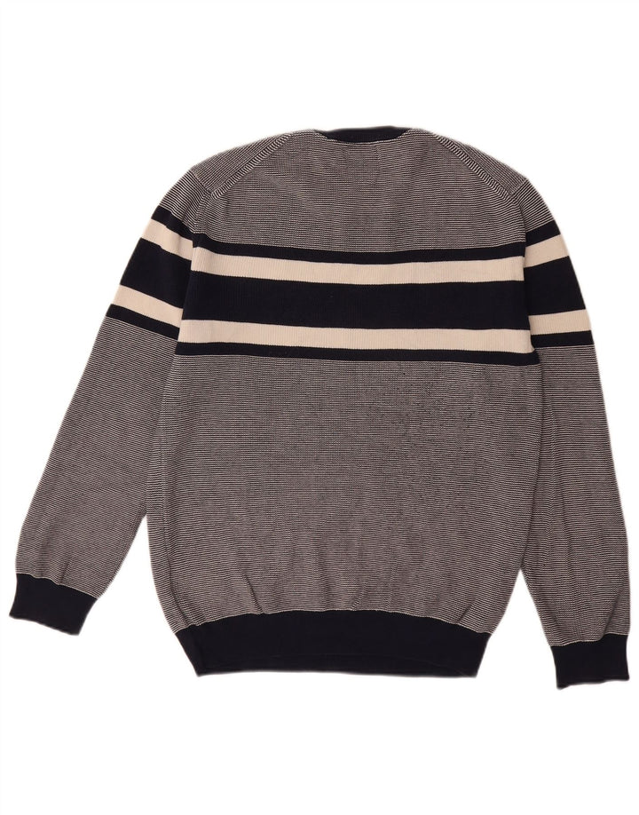 Мужской джемпер с круглым вырезом GANT, средний хлопковый свитер в темно-синюю полоску