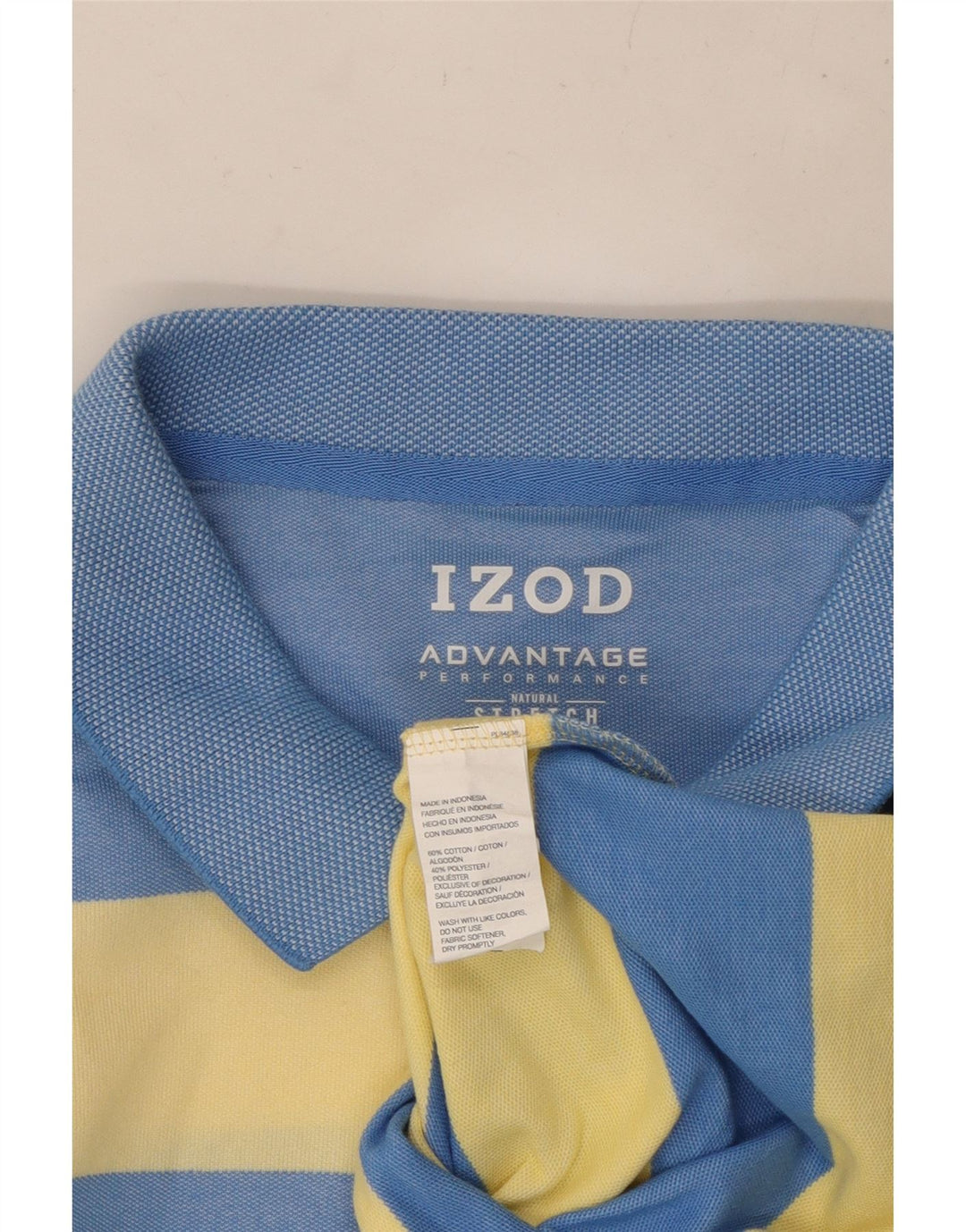 IZOD Мужская рубашка поло XL, синяя полоска, хлопок