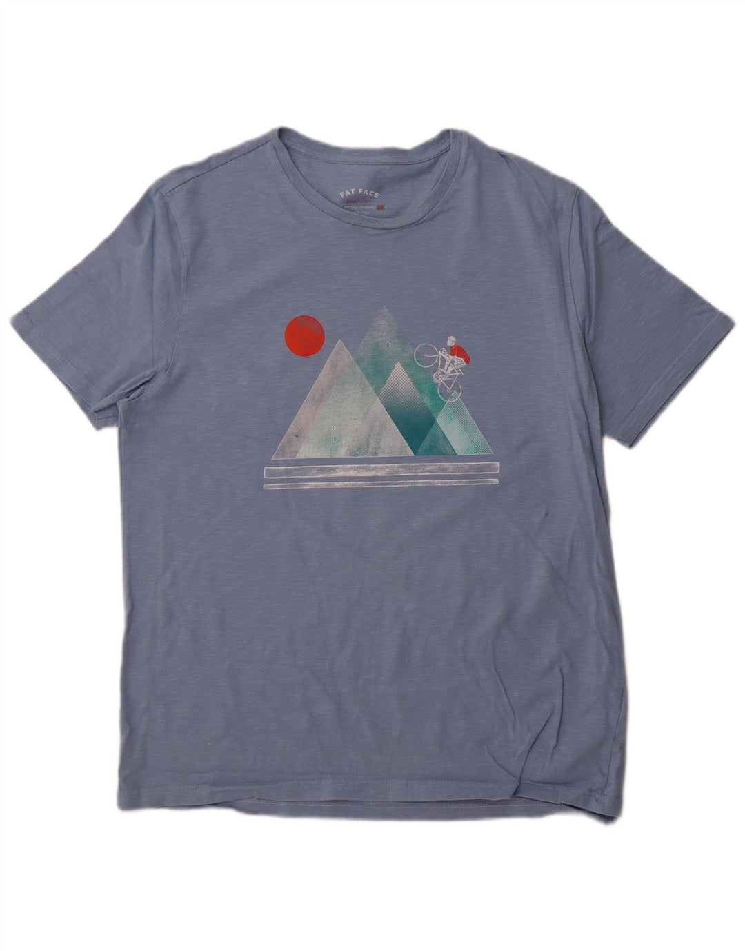 FAT FACE Мужская футболка с рисунком Топ XL из хлопка синего цвета с крапинками