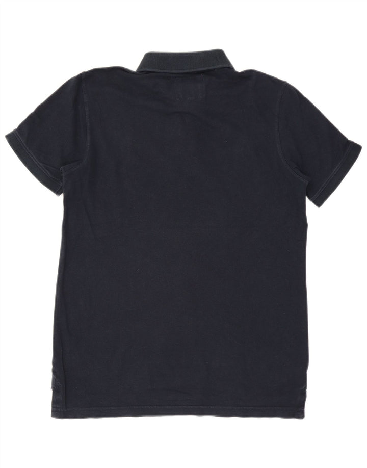 Crew Clothing Мужская рубашка-поло среднего размера, темно-синяя, хлопковая