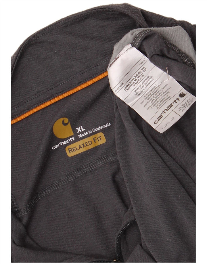 Мужской пуловер Carhartt с воротником на молнии, спортивный костюм, топ XL, серый с цветными блоками
