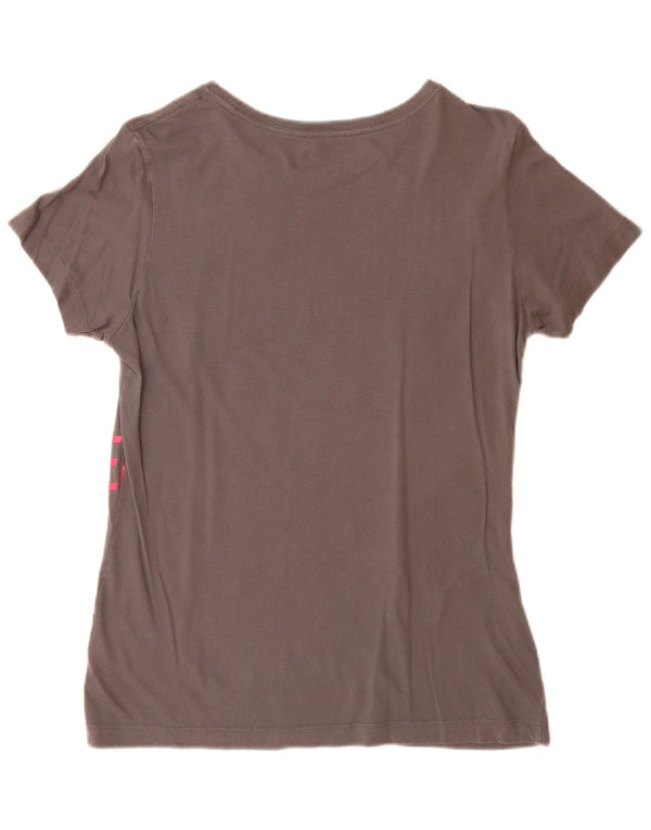 Женская футболка узкого кроя с рисунком Nike Top UK 14, большой серый хлопок