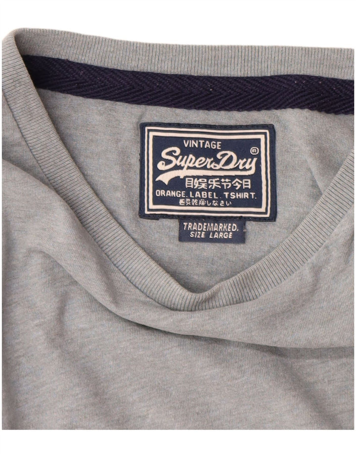 Мужская футболка Superdry, большой серый хлопок