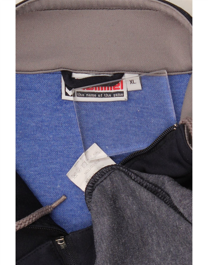 Мужской спортивный костюм HUMMEL, верхняя куртка XL, синий полиэстер с цветными блоками