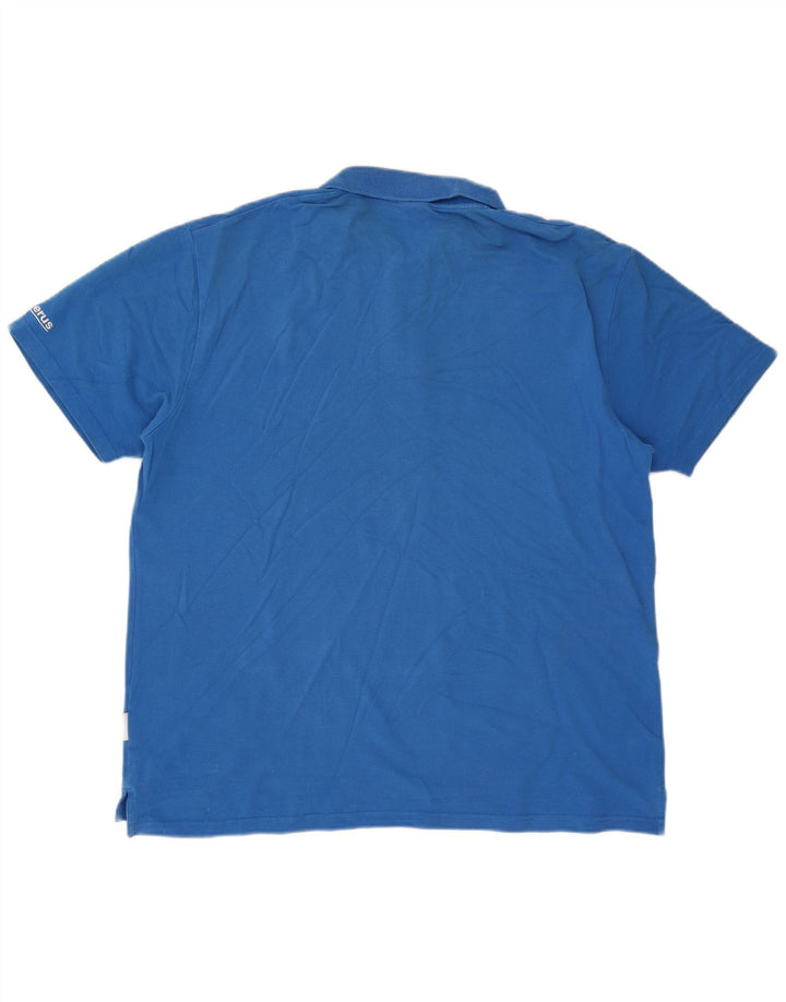 Мужская футболка-поло Adidas 2XL синяя, хлопок