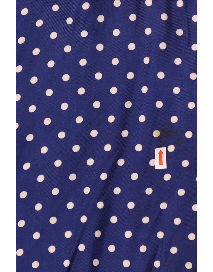 ВИНТАЖНАЯ женская блузка-рубашка с коротким рукавом, Великобритания 14, большой темно-синий горошек