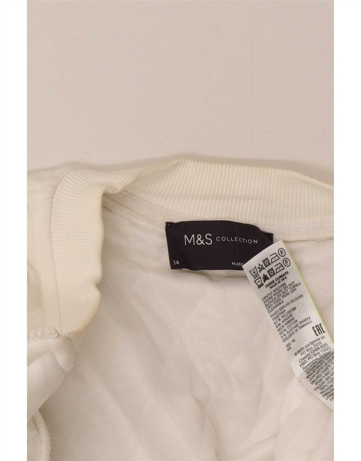Женская стеганая куртка Marks & Spencer UK 14, большой белый полиэстер