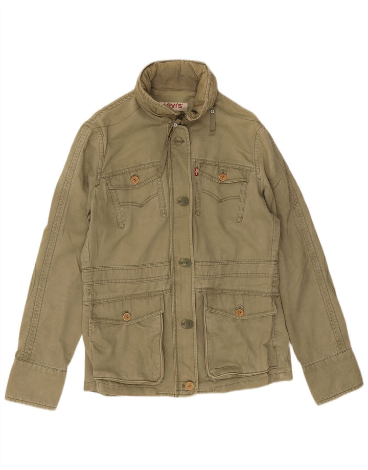 Женская универсальная куртка с капюшоном с графическим рисунком Levi's, размер UK 16, большой хлопок цвета хаки