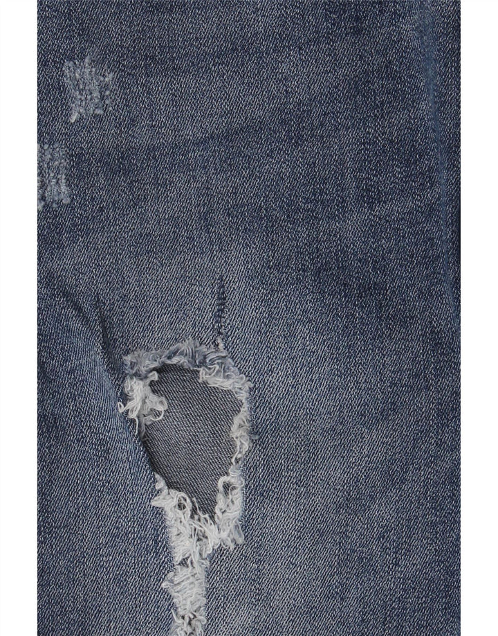 Женские потертые узкие джинсы Zara W36 L28, синий полиэстер