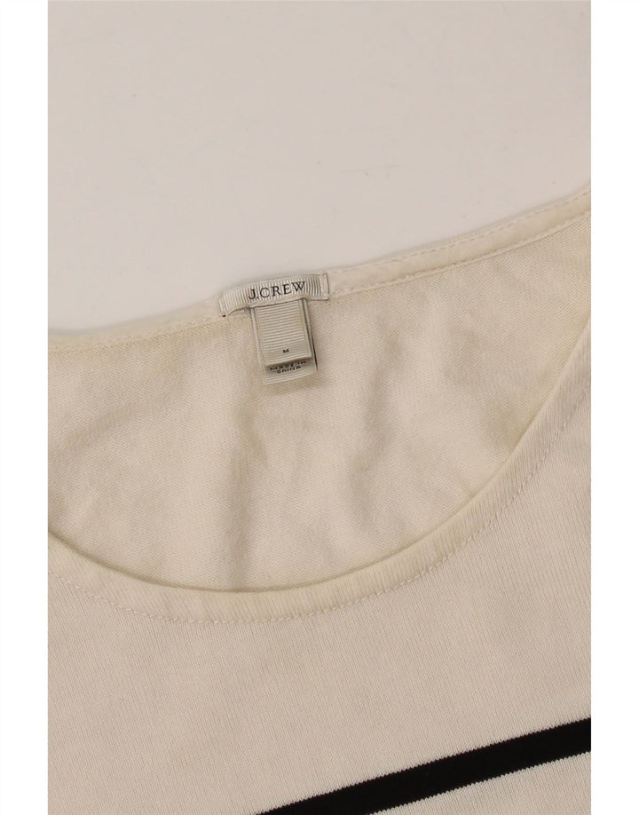 J. CREW Womens Top 3/4 Sleeve UK 14 Medium Off White Striped Cotton Vintage J. Crew and Second-Hand J. Crew from Messina Hembry 