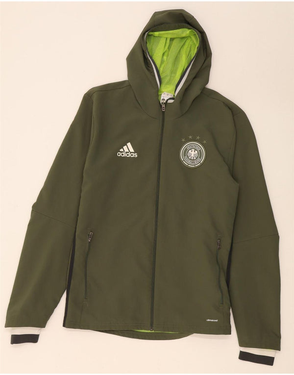 Adidas Mens Deutscher Fussball Bund Дождевик с капюшоном UK 38 Средний Хаки