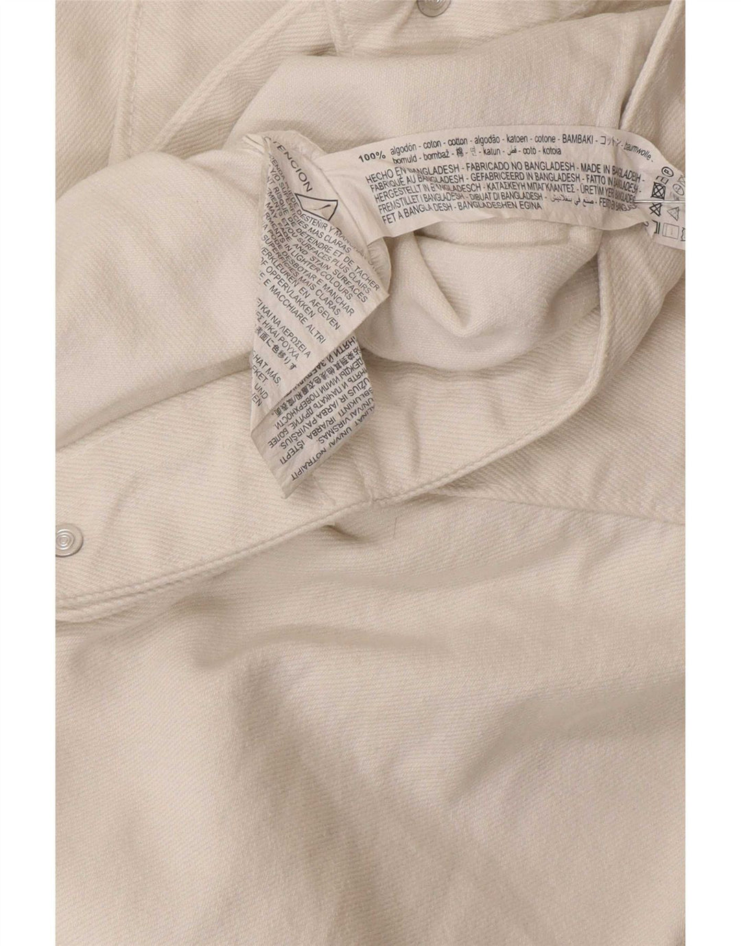 Женская укороченная джинсовая куртка оверсайз Zara UK 6 XS, белый хлопок