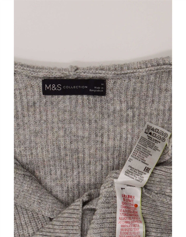 Женский кардиган с капюшоном Marks & Spencer UK 14, средний серый полиэстер