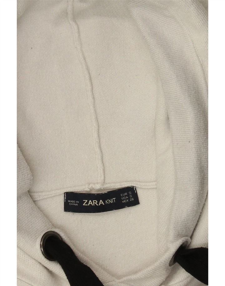 Женский свободный джемпер с капюшоном Zara UK 10, маленький белый
